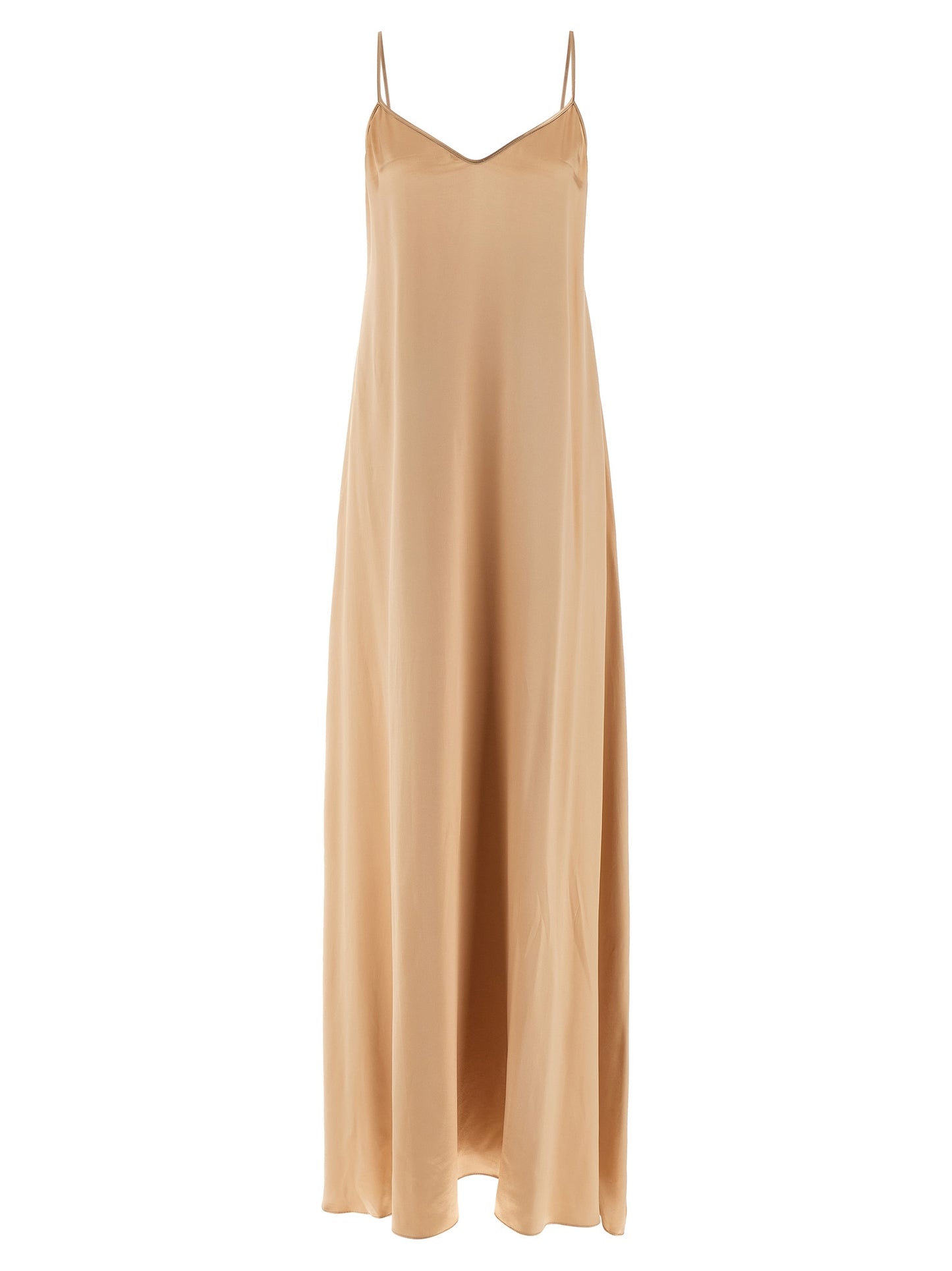 Ferragamo Beigefarbenes Viskose-Maxikleid