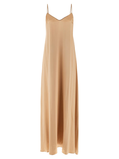 Ferragamo Beigefarbenes Viskose-Maxikleid