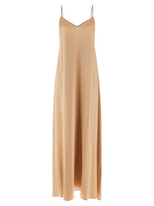 Ferragamo Beigefarbenes Viskose-Maxikleid