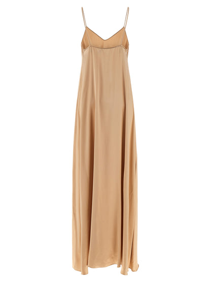Ferragamo Beigefarbenes Viskose-Maxikleid