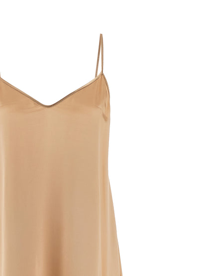 Ferragamo Beigefarbenes Viskose-Maxikleid