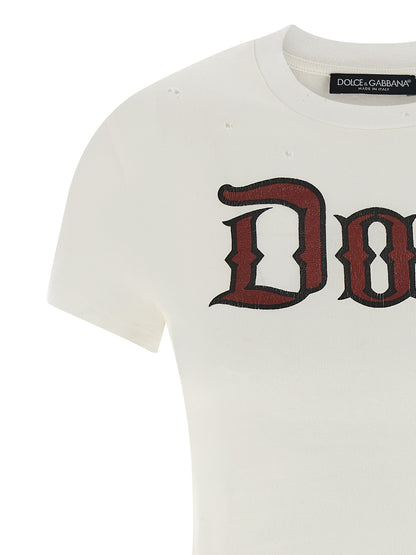 Dolce & Gabbana Weißes Baumwoll-T-Shirt