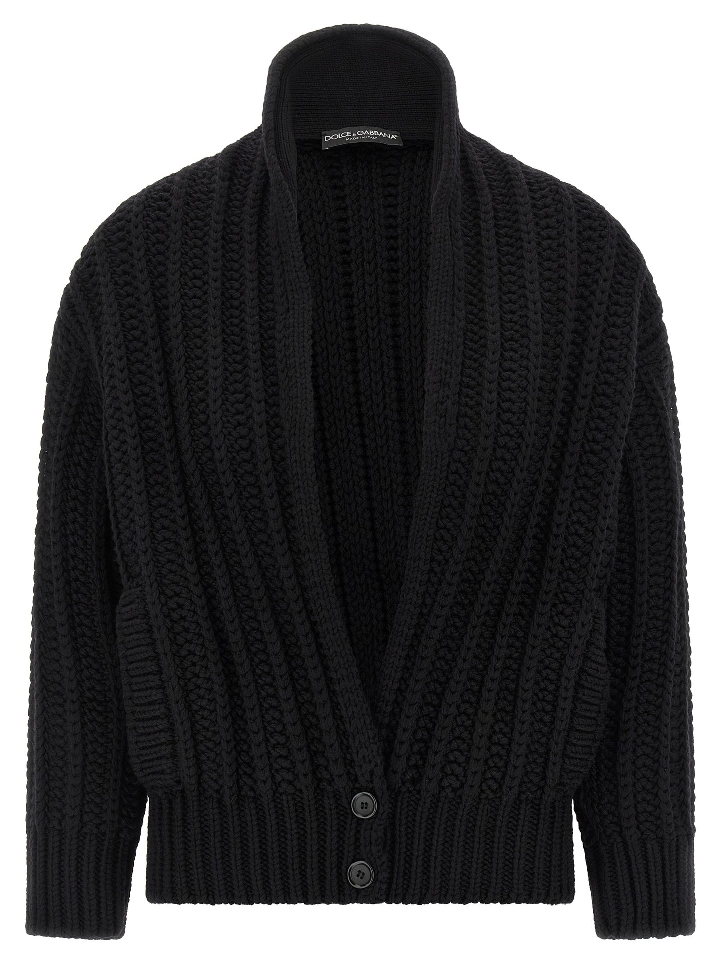 Dolce & Gabbana Schwarzer Cardigan aus Schurwolle