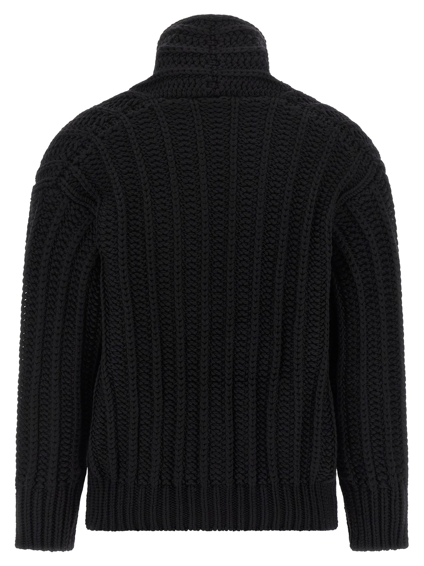 Dolce & Gabbana Schwarzer Cardigan aus Schurwolle