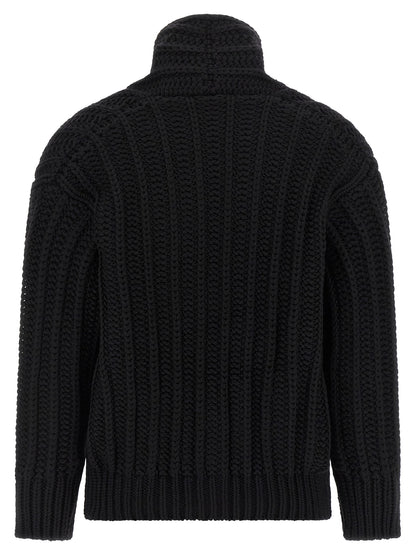 Dolce & Gabbana Schwarzer Cardigan aus Schurwolle