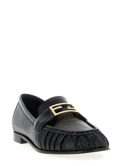 Fendi Schwarze Loafer aus Lammleder zum Schlüpfen