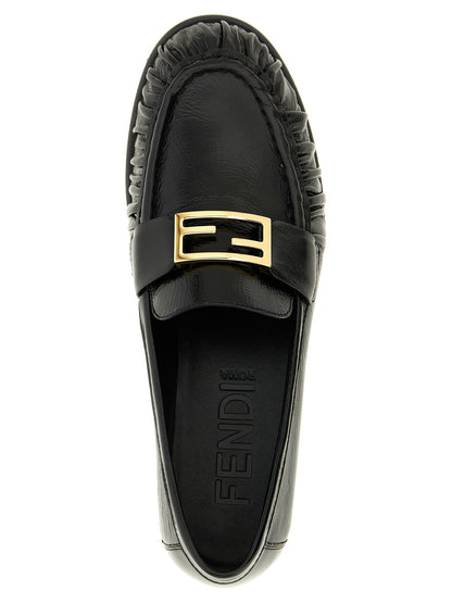 Fendi Schwarze Loafer aus Lammleder zum Schlüpfen