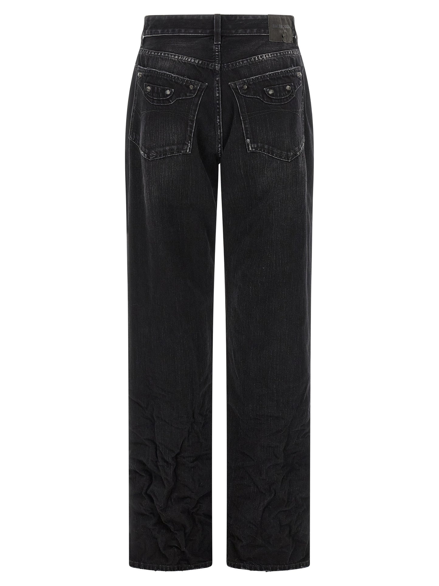 Balenciaga Schwarze Baumwoll-Jeans mit geradem Bein