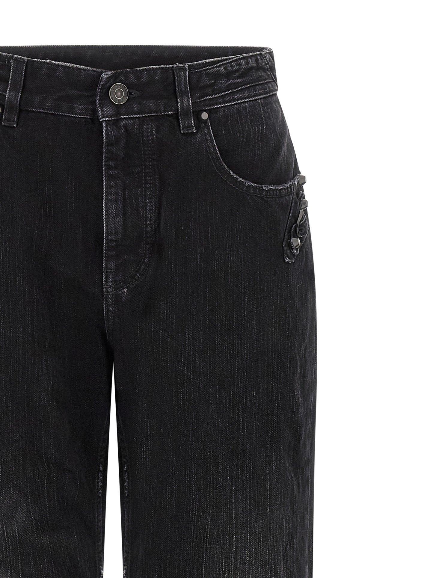 Balenciaga Schwarze Baumwoll-Jeans mit geradem Bein