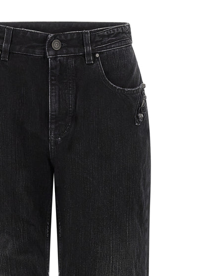 Balenciaga Schwarze Baumwoll-Jeans mit geradem Bein