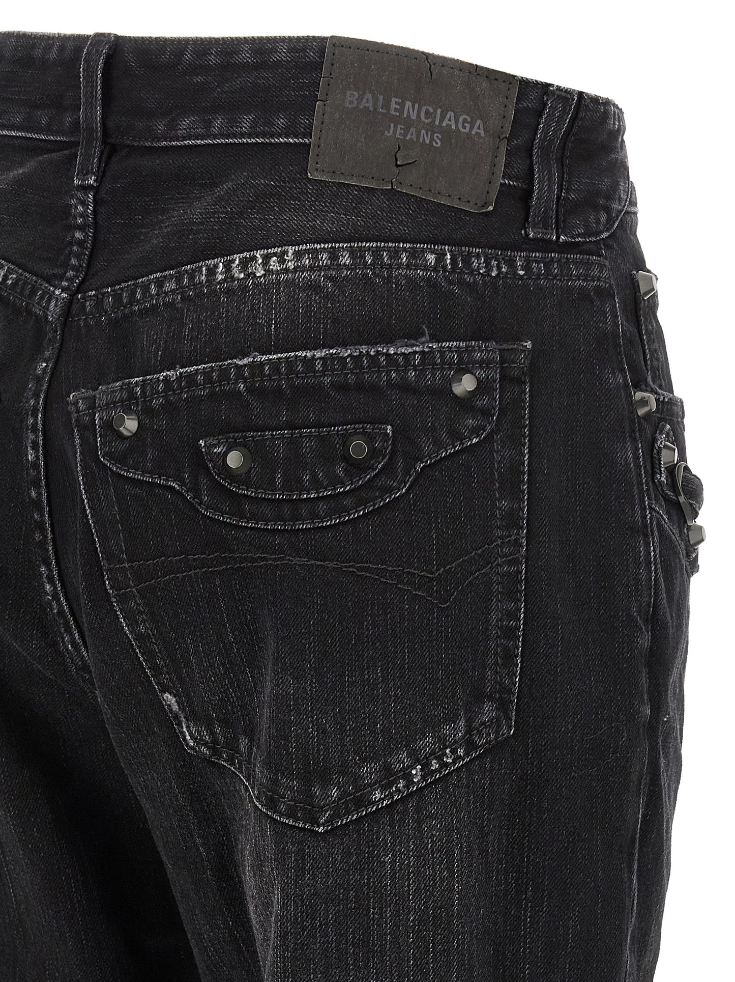 Balenciaga Schwarze Baumwoll-Jeans mit geradem Bein
