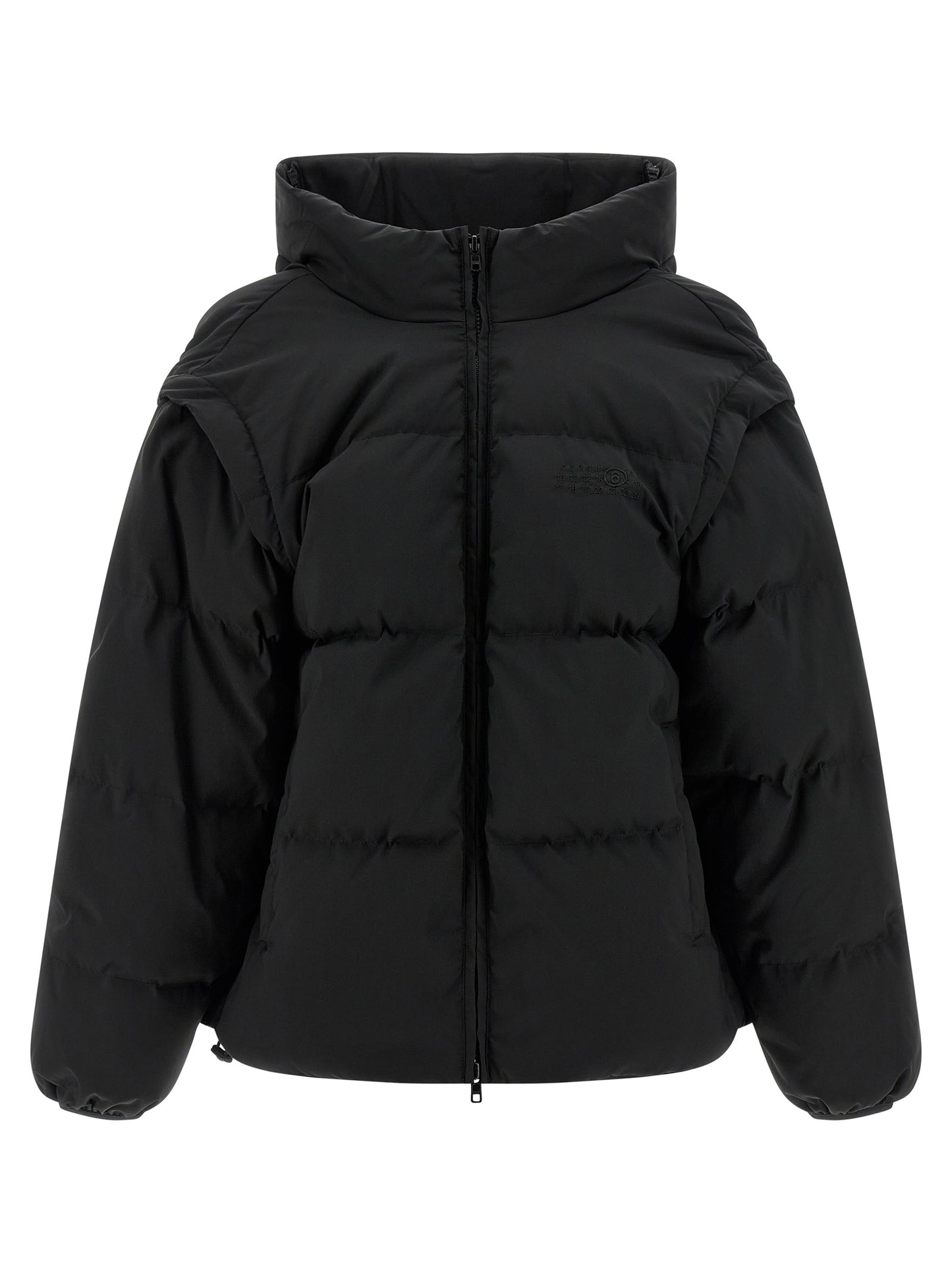 MM6 Maison Margiela Schwarze Polyester-Jacke in voller Länge