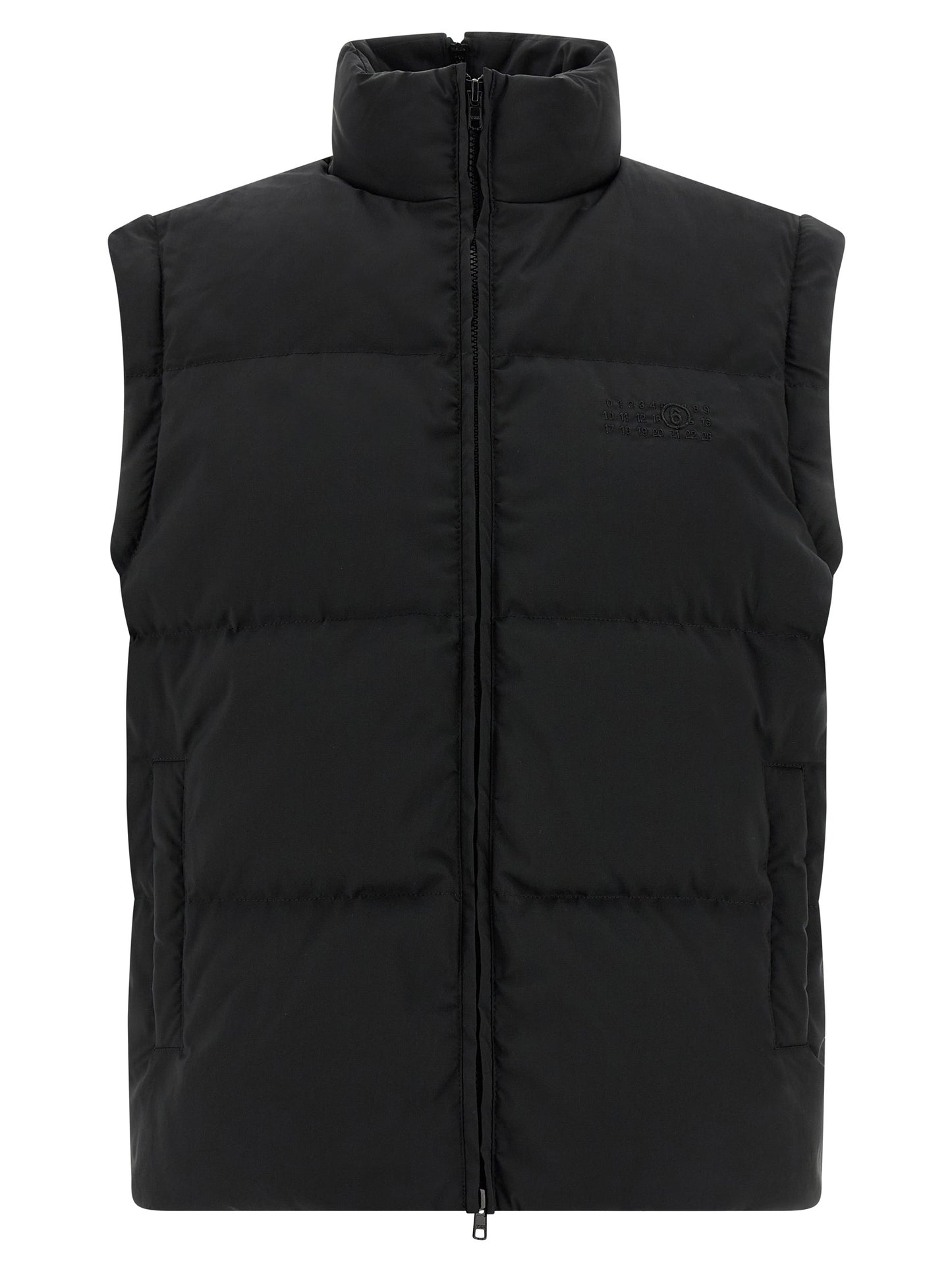 MM6 Maison Margiela Schwarze Polyester-Jacke in voller Länge