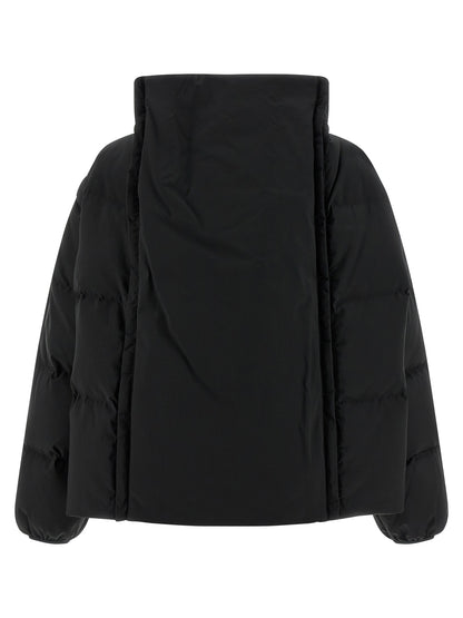 MM6 Maison Margiela Schwarze Polyester-Jacke in voller Länge