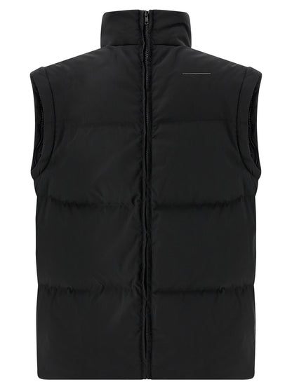 MM6 Maison Margiela Schwarze Polyester-Jacke in voller Länge