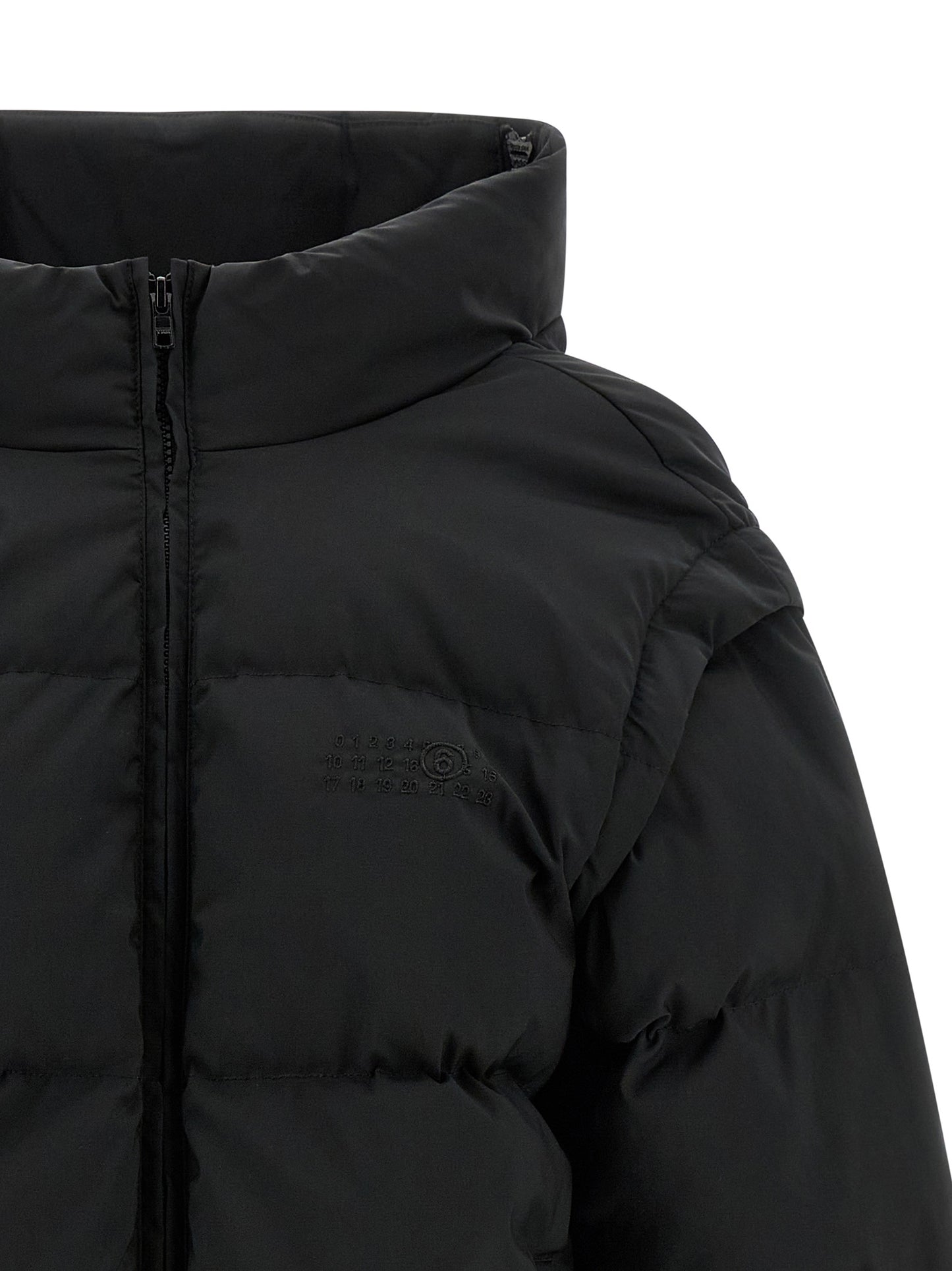 MM6 Maison Margiela Schwarze Polyester-Jacke in voller Länge