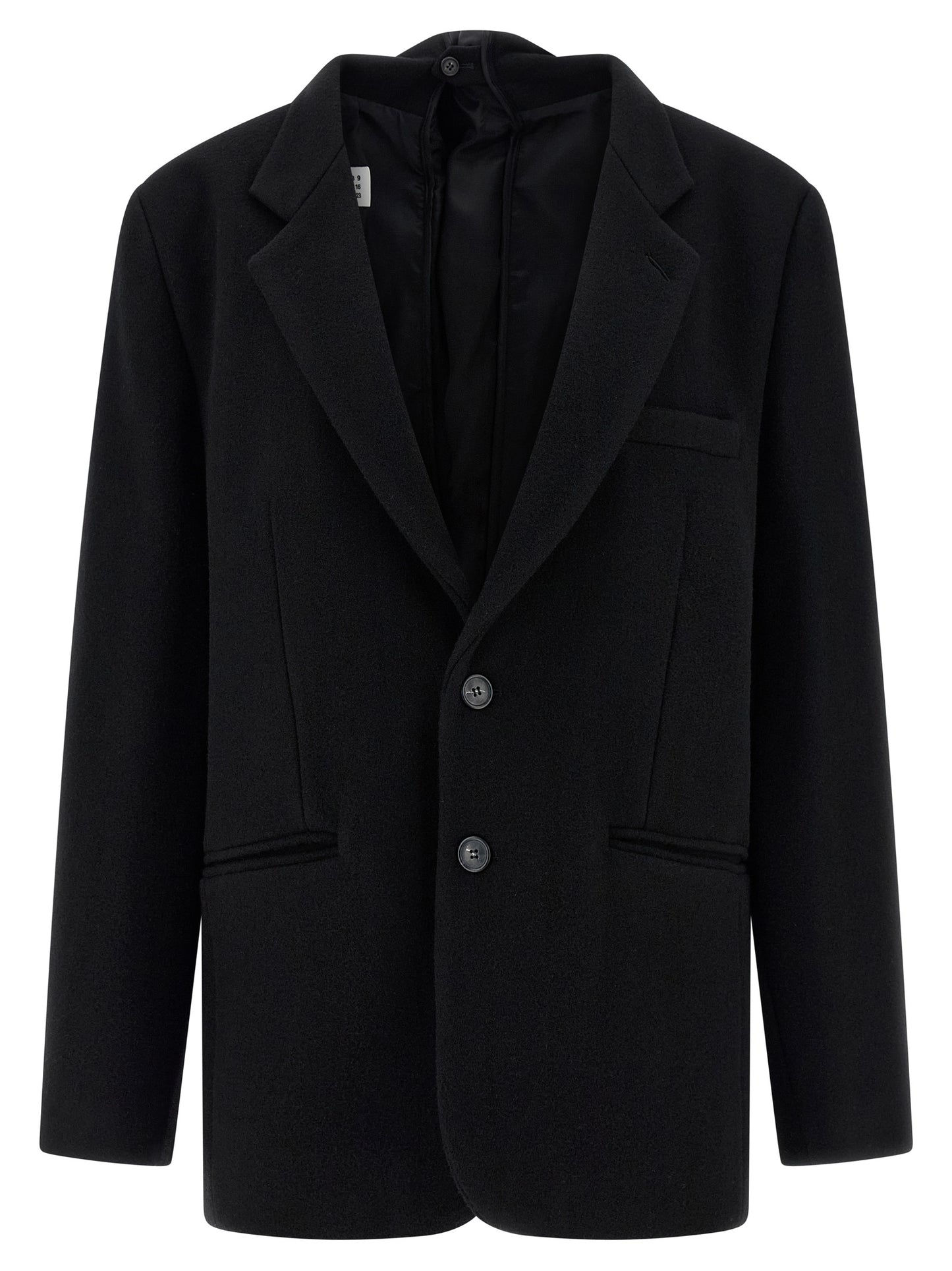MM6 Maison Margiela Schwarzer Blazer aus reiner Schurwolle