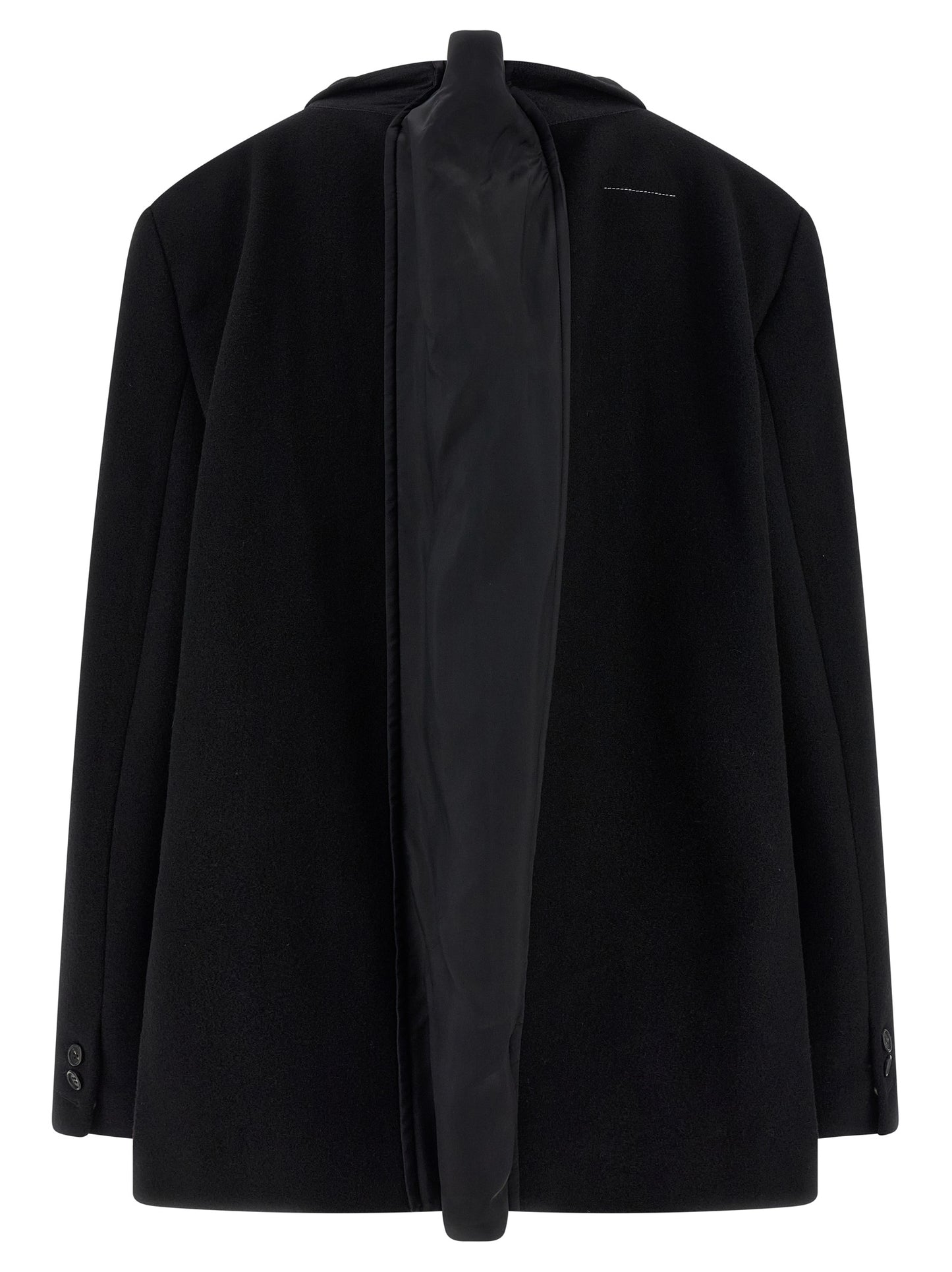 MM6 Maison Margiela Schwarzer Blazer aus reiner Schurwolle