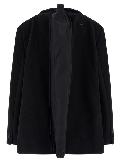 MM6 Maison Margiela Schwarzer Blazer aus reiner Schurwolle