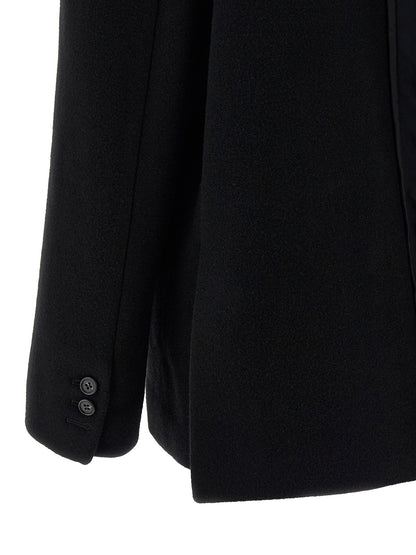 MM6 Maison Margiela Schwarzer Blazer aus reiner Schurwolle