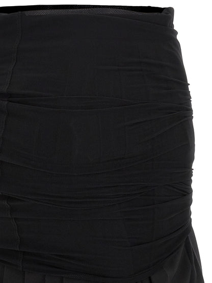 MM6 Maison Margiela Schwarzer Midirock aus Polyester