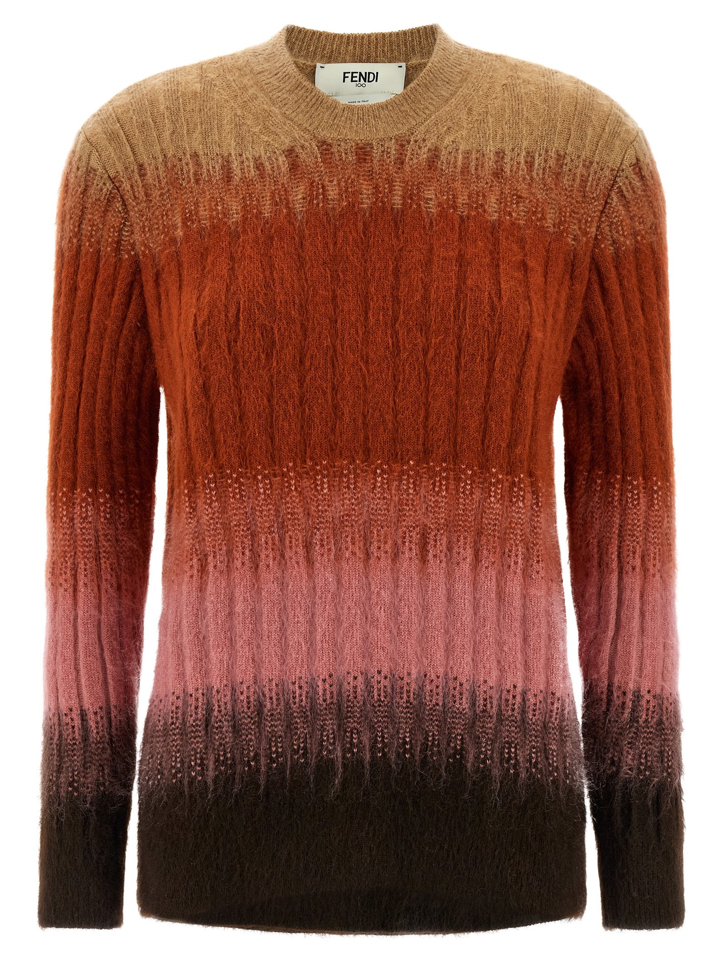 Fendi Mehrfarbige Wollstrickjacke