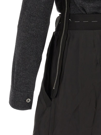 Maison Margiela Graues Midikleid aus reiner Schurwolle