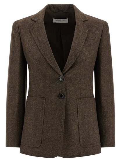 Max Mara Brauner Blazer aus reiner Schurwolle