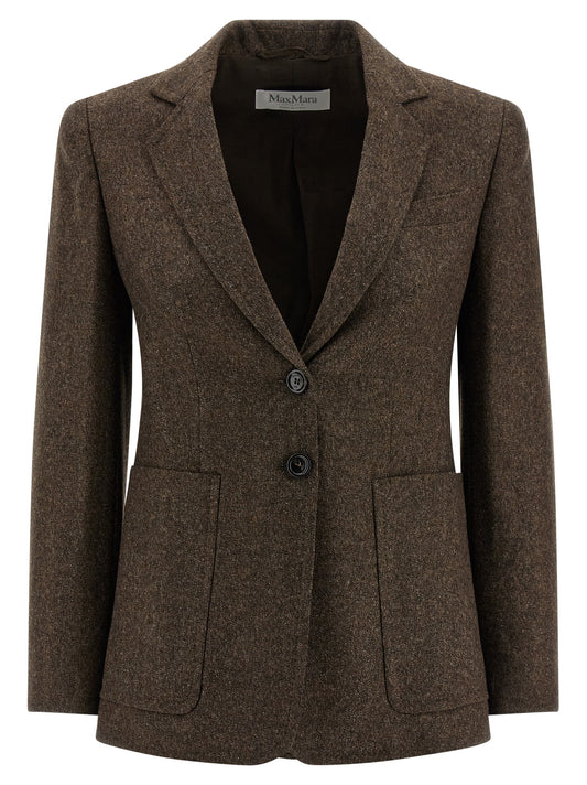 Max Mara Brauner Blazer aus reiner Schurwolle