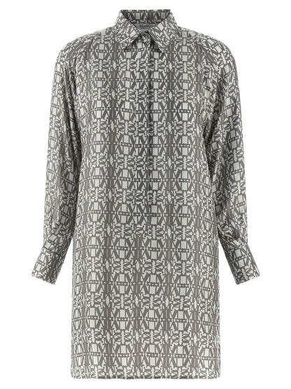 Max Mara Graues Seiden-Minikleid