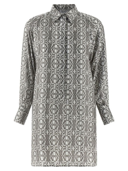 Max Mara Graues Seiden-Minikleid