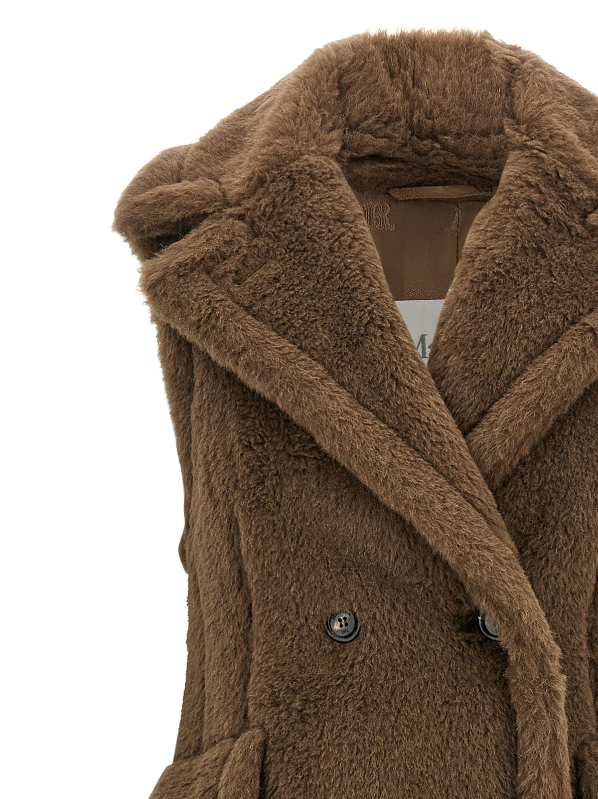 Max Mara Cappotto in Alpaca e Pelle – Marrone