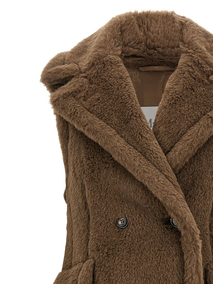Max Mara Cappotto in Alpaca e Pelle – Marrone