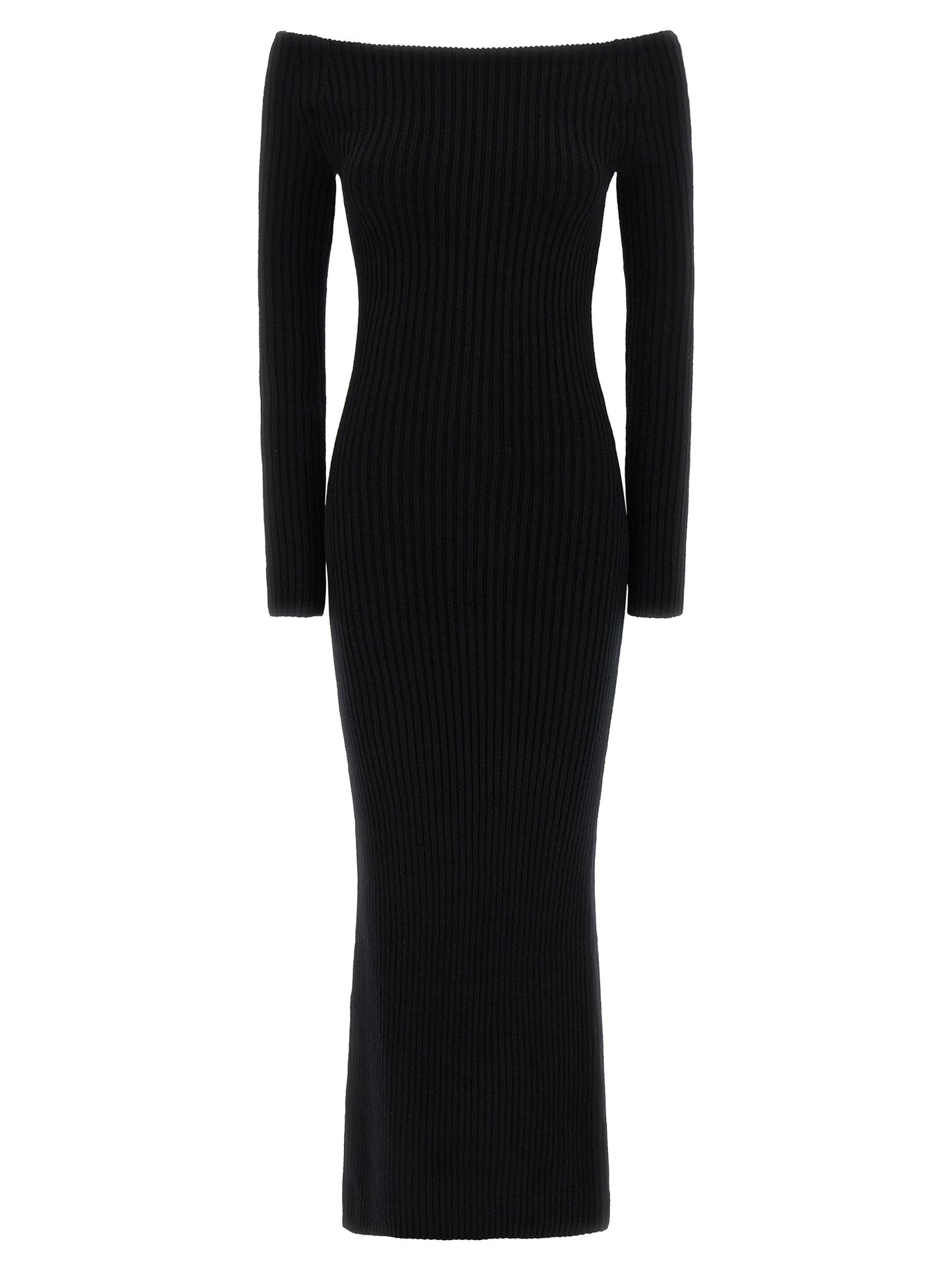 Max Mara Langes Wollkleid in Schwarz