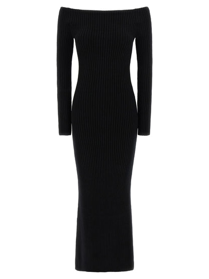 Max Mara Langes Wollkleid in Schwarz