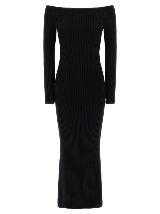 Max Mara Langes Wollkleid in Schwarz