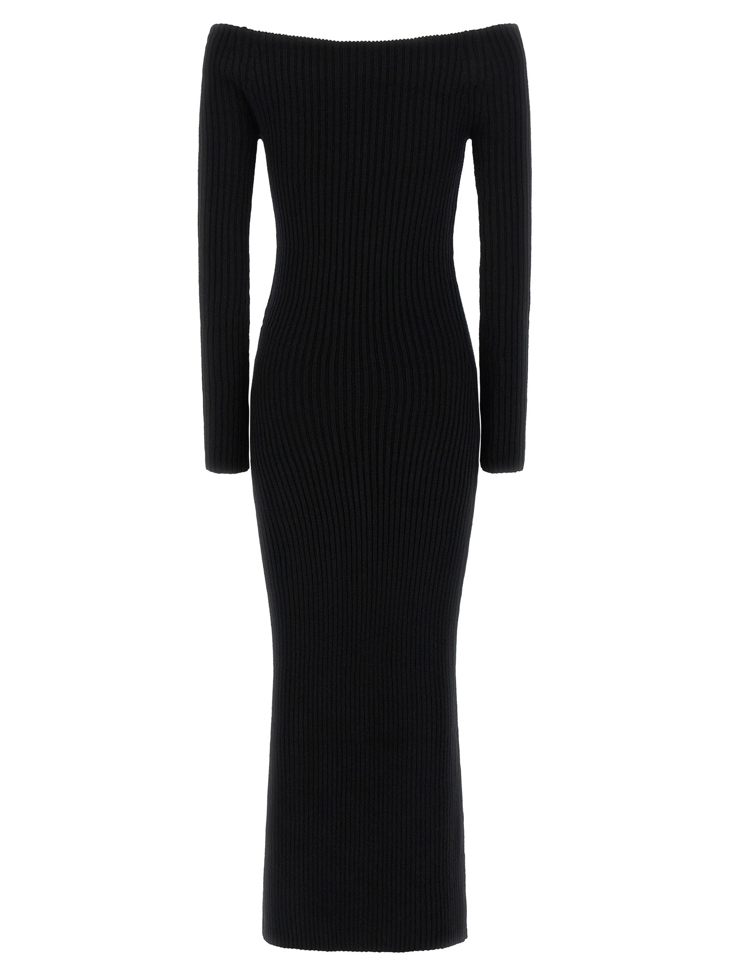 Max Mara Langes Wollkleid in Schwarz