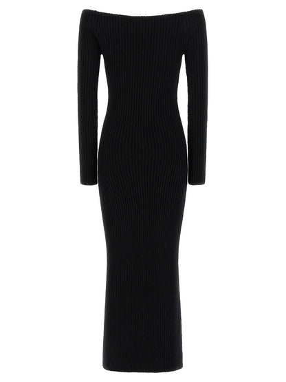 Max Mara Langes Wollkleid in Schwarz