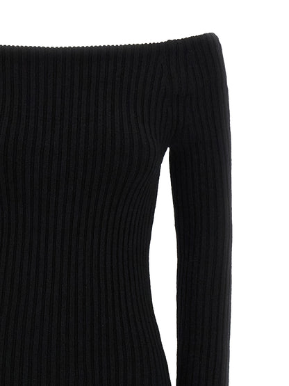 Max Mara Langes Wollkleid in Schwarz