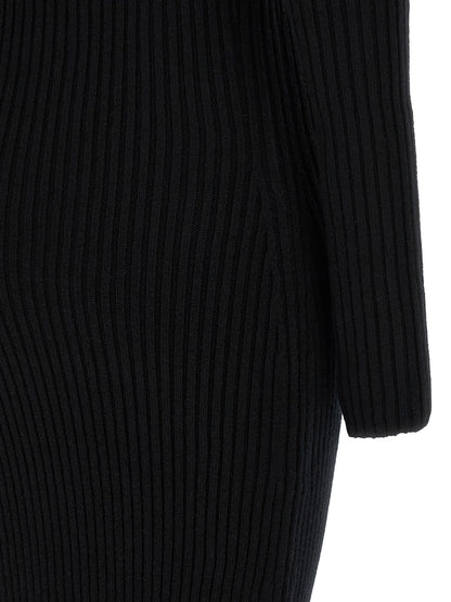 Max Mara Langes Wollkleid in Schwarz