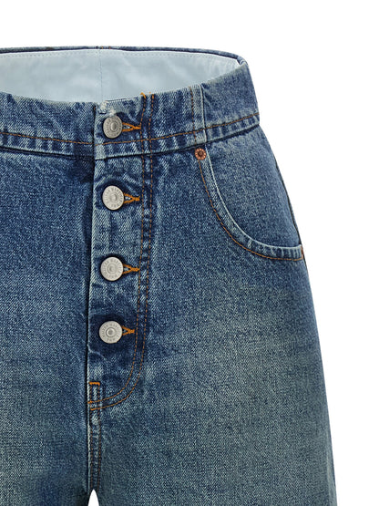 MM6 Maison Margiela Blaue Jeans aus Baumwolle im geraden Schnitt