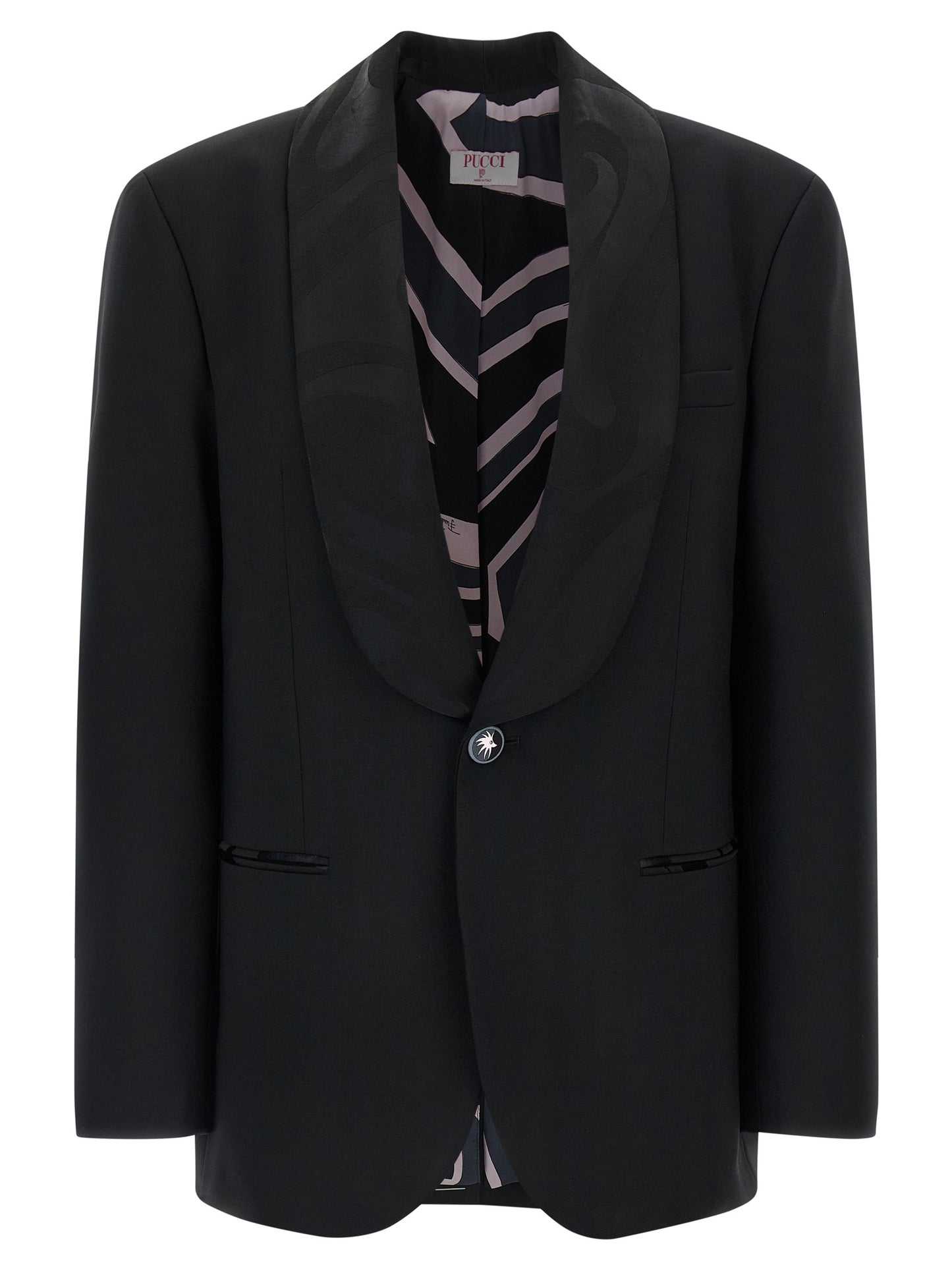 Emilio Pucci Schwarzer Blazer aus reiner Schurwolle