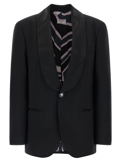 Emilio Pucci Schwarzer Blazer aus reiner Schurwolle
