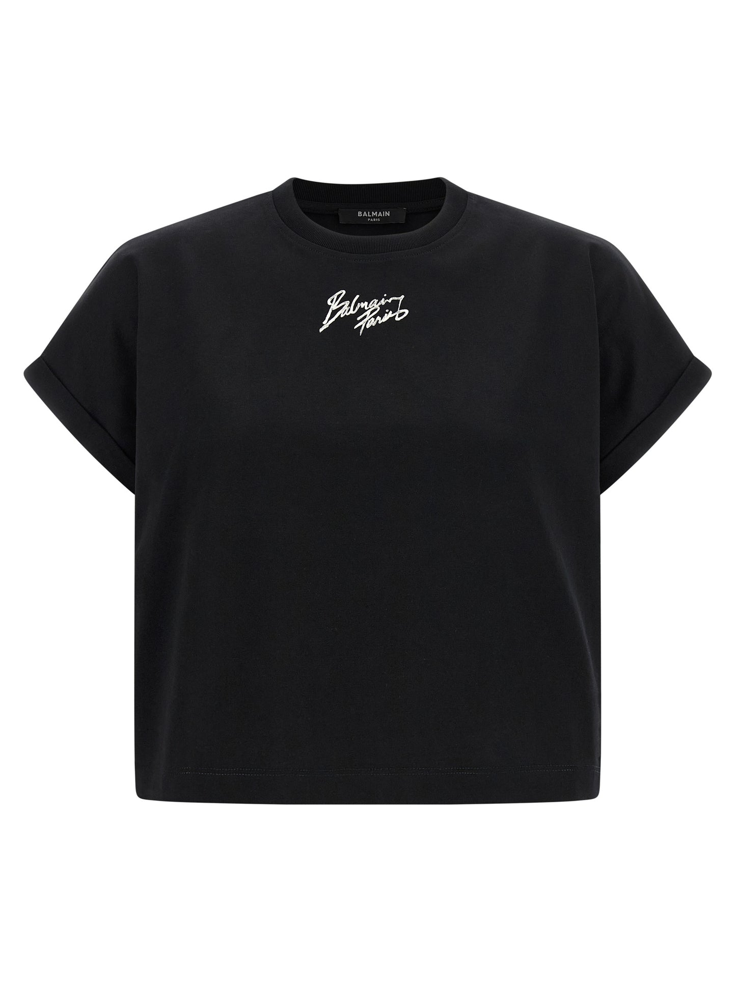 Balmain Schwarzes Baumwoll-T-Shirt