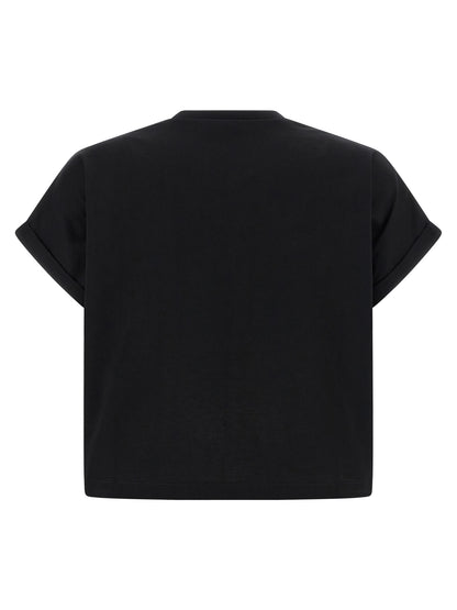 Balmain Schwarzes Baumwoll-T-Shirt