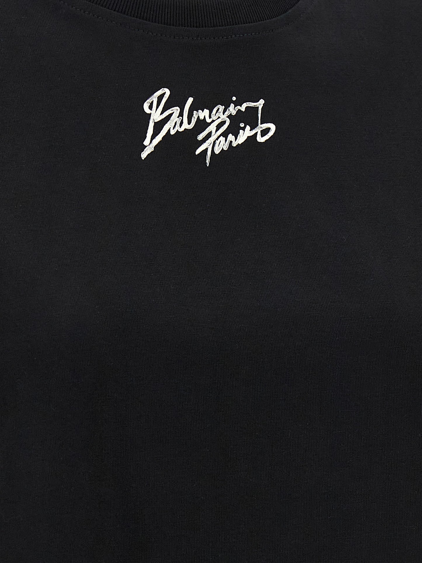 Balmain Schwarzes Baumwoll-T-Shirt