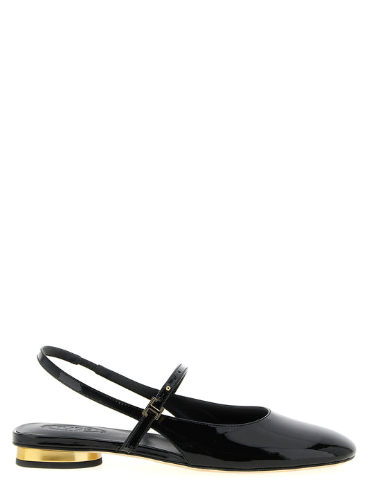 Tod's Ballerine Mary Jane nere in vernice di vitello