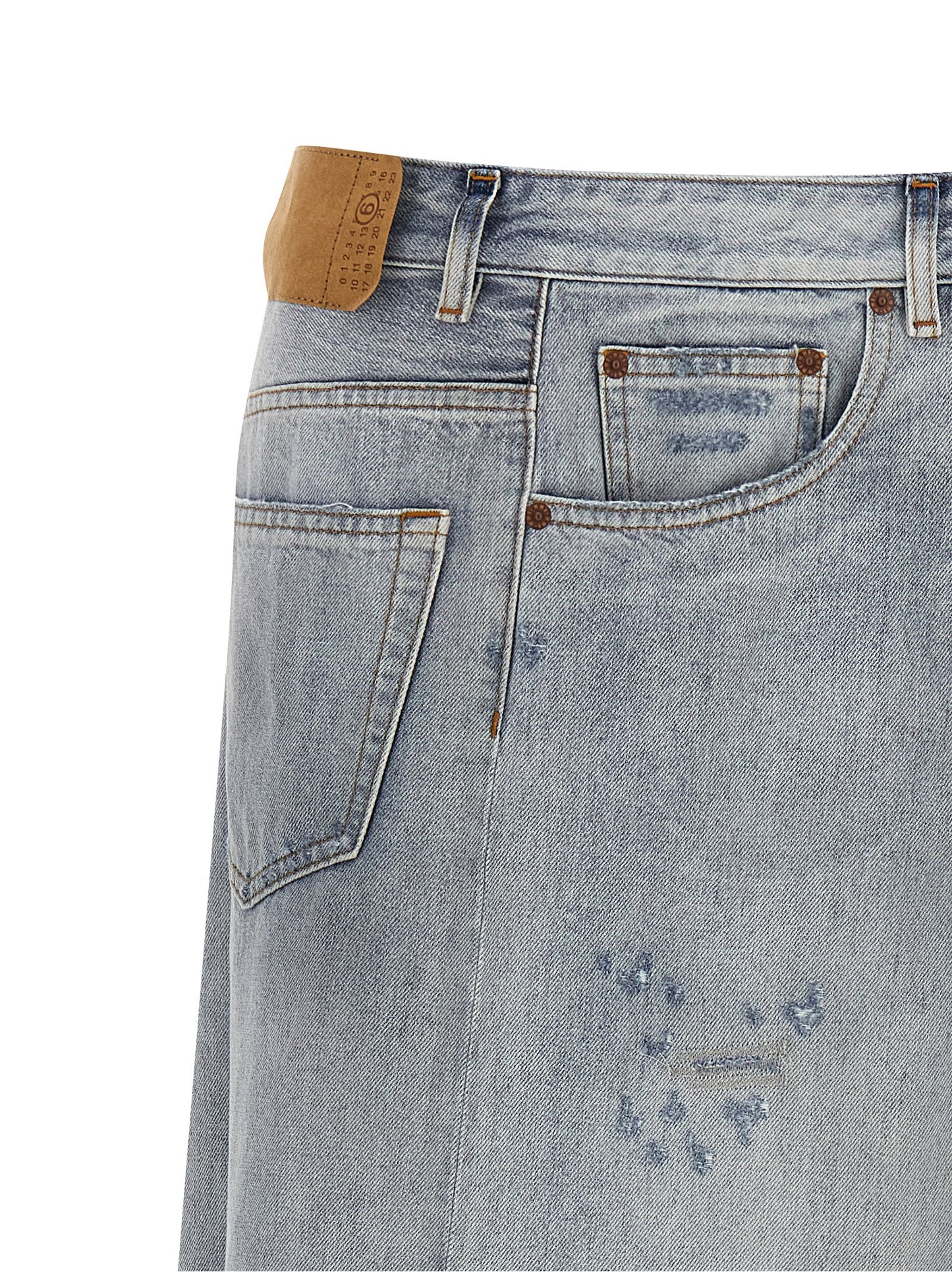 MM6 Maison Margiela Blaue Baumwoll-Minirock