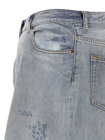 MM6 Maison Margiela Blaue Baumwoll-Minirock