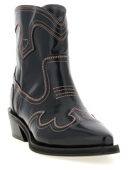 Ganni Schwarze Chelsea Boots aus Polyethylen